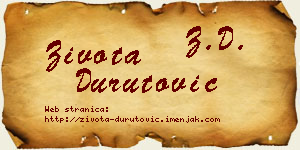 Života Durutović vizit kartica